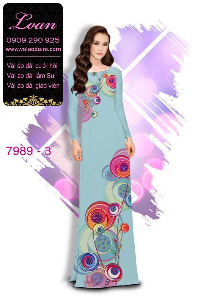 Vải áo dài hoa 3D