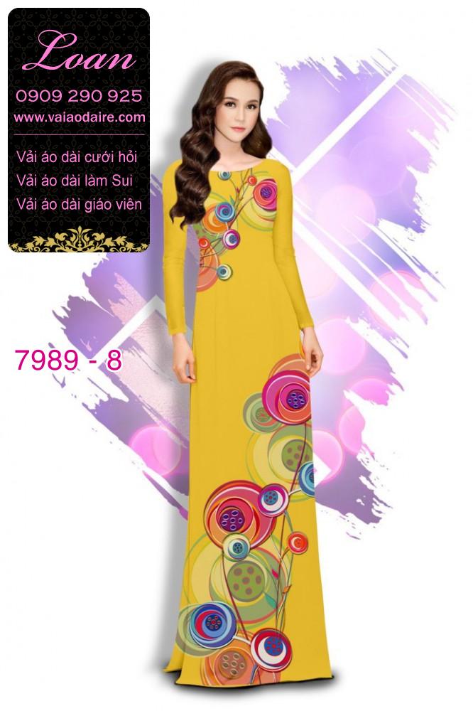 Vải áo dài hoa 3D