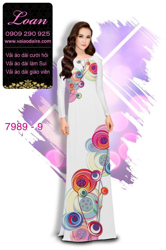 Vải áo dài hoa 3D
