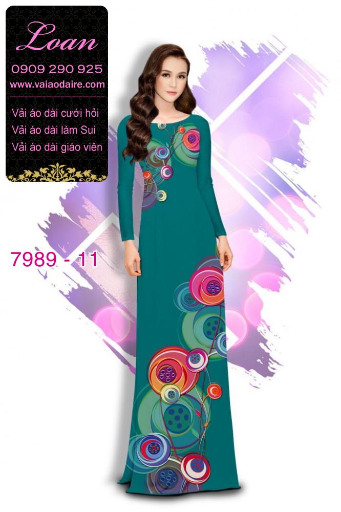 Vải áo dài hoa 3D