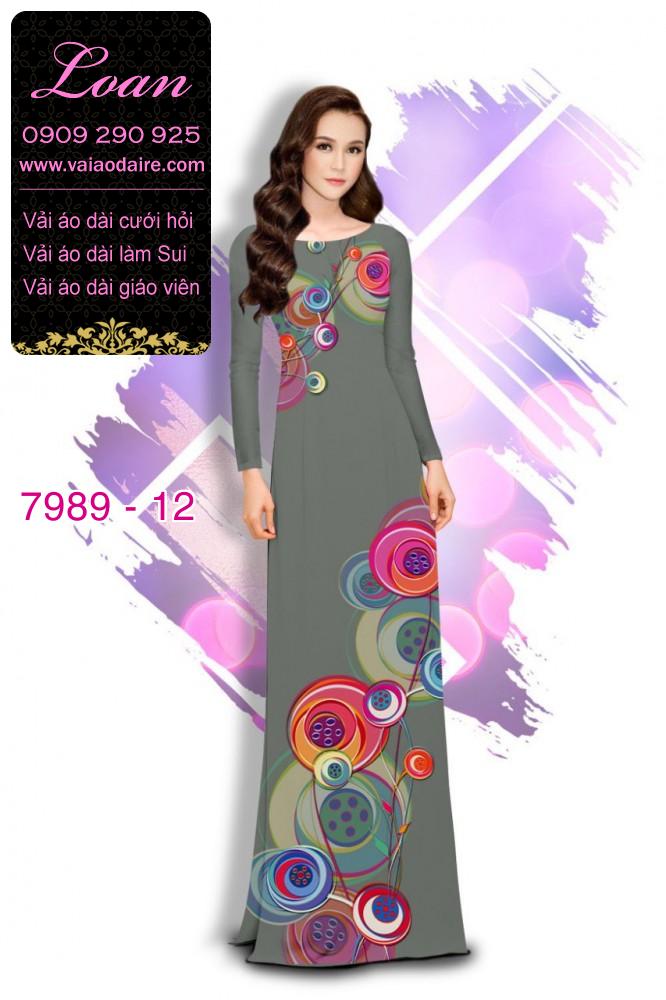 Vải áo dài hoa 3D
