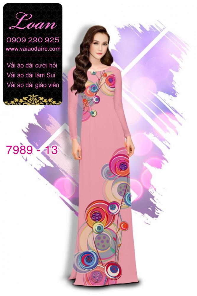 Vải áo dài hoa 3D