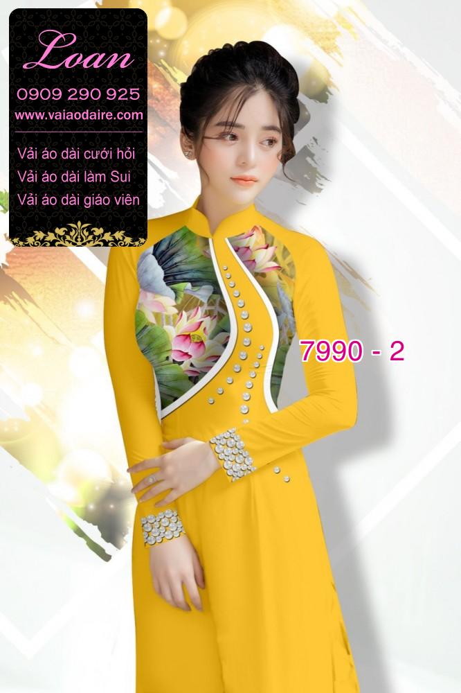 Vải áo dài hoa 3D