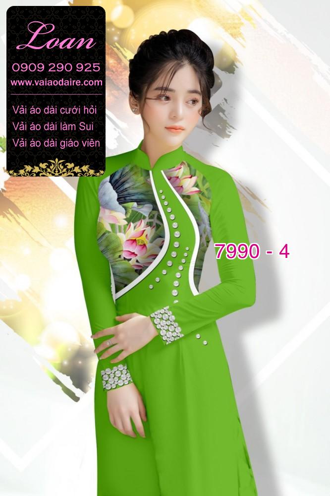Vải áo dài hoa 3D