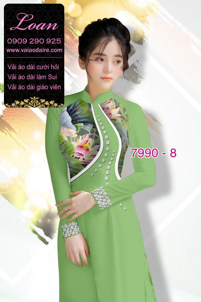 Vải áo dài hoa 3D