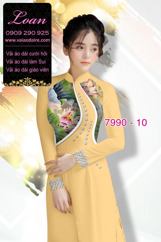 Vải áo dài hoa 3D