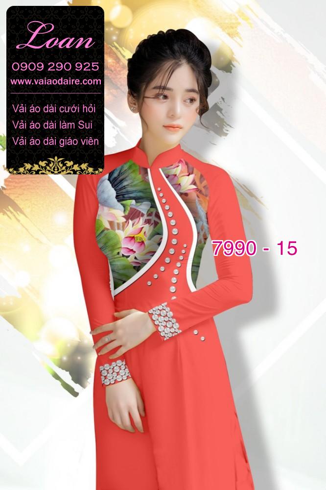 Vải áo dài hoa 3D