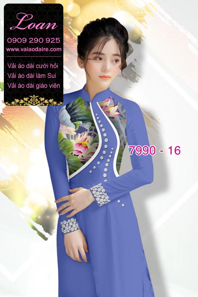 Vải áo dài hoa 3D