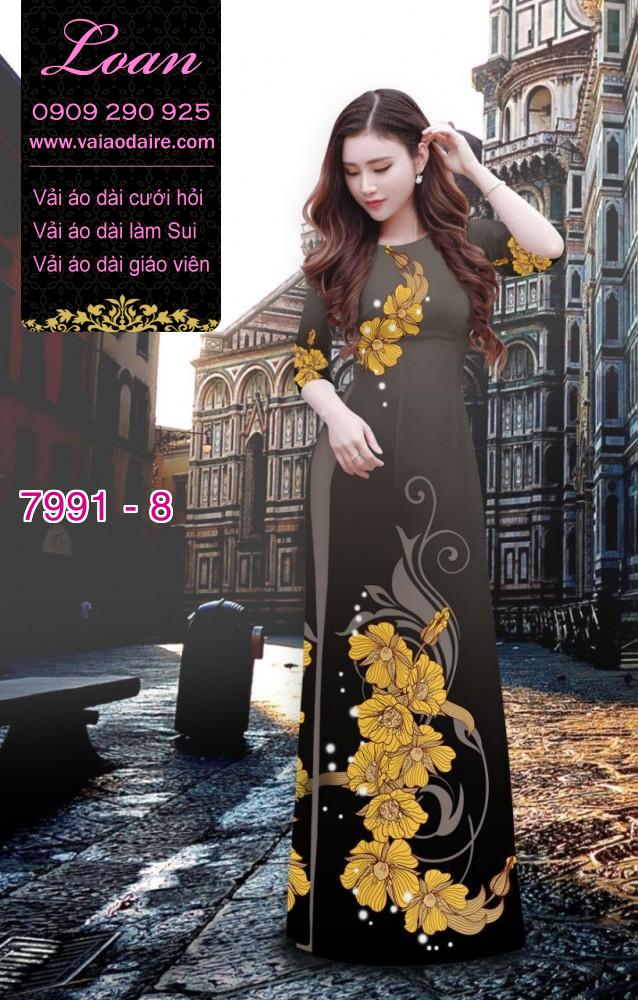 Vải áo dài hoa 3D