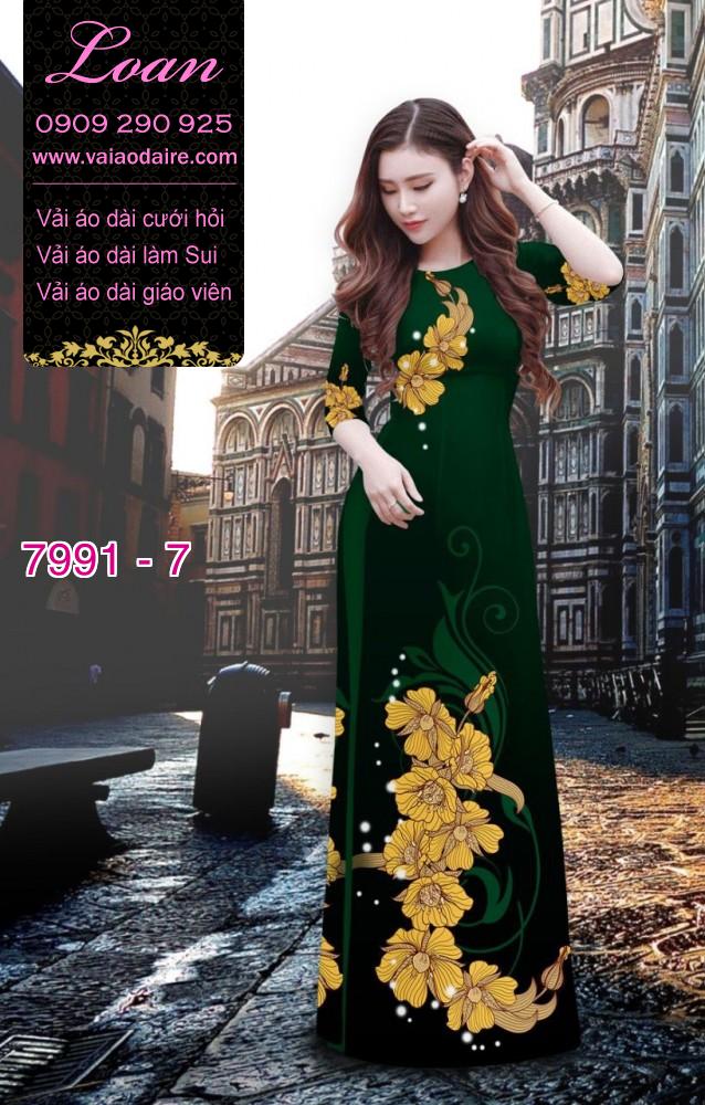 Vải áo dài hoa 3D
