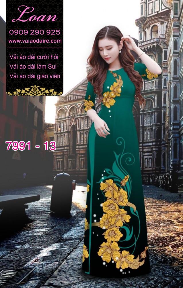 Vải áo dài hoa 3D