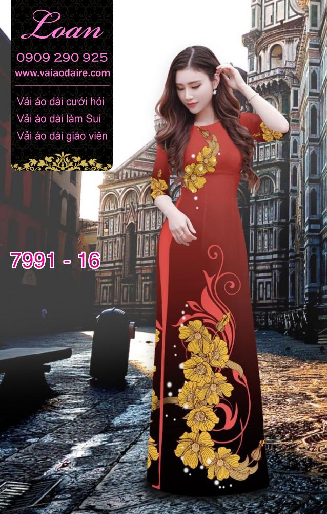 Vải áo dài hoa 3D