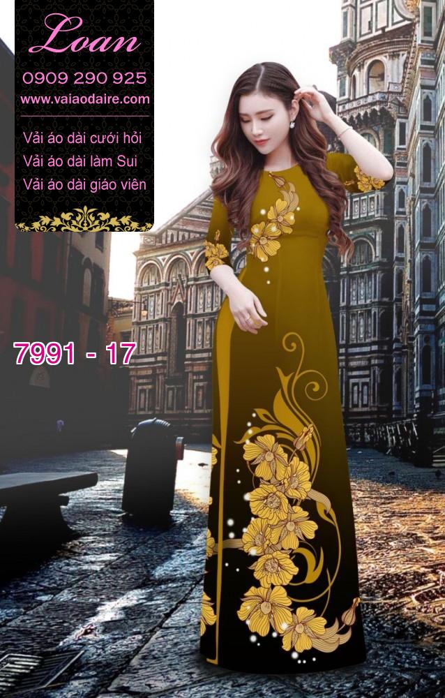 Vải áo dài hoa 3D