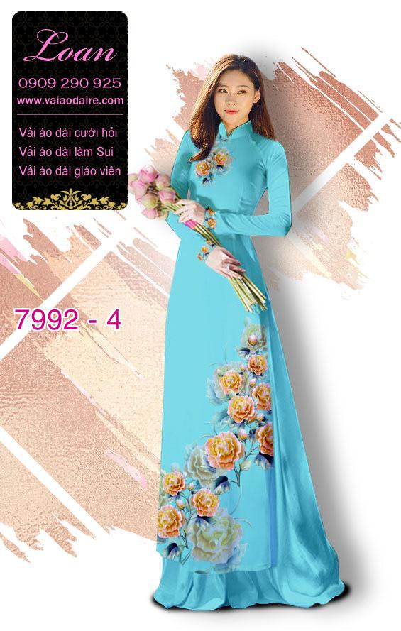 Vải áo dài hoa Mẫu Đơn