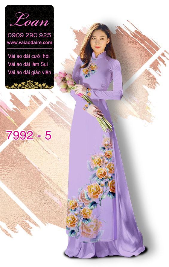Vải áo dài hoa Mẫu Đơn