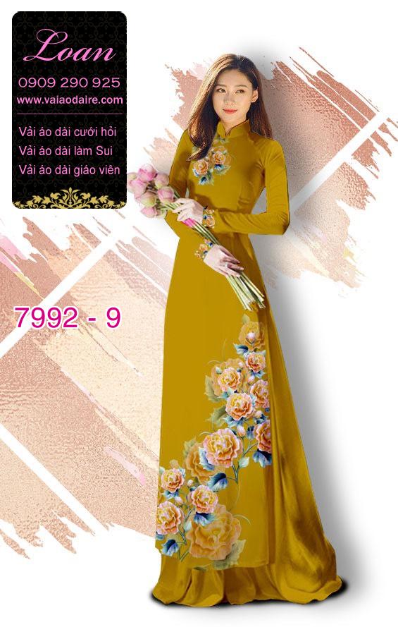 Vải áo dài hoa Mẫu Đơn
