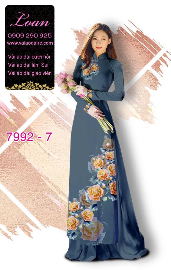 Vải áo dài hoa Mẫu Đơn