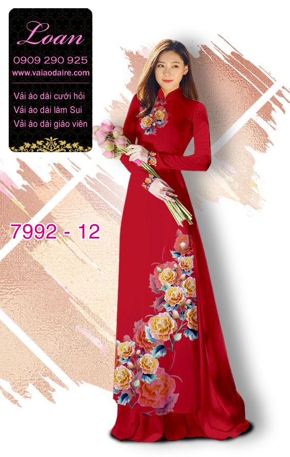 Vải áo dài hoa Mẫu Đơn