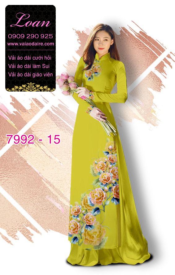 Vải áo dài hoa Mẫu Đơn