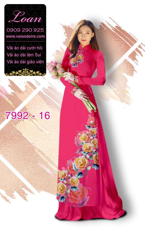 Vải áo dài hoa Mẫu Đơn