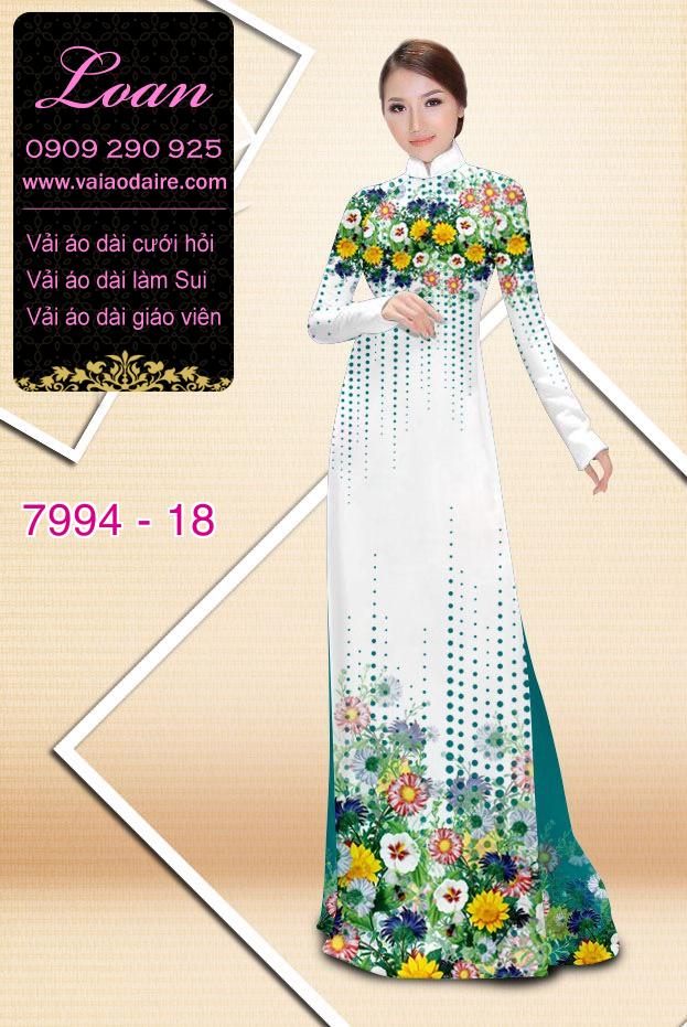 Vải áo dài hoa trên dưới Vải áo dài hoa trên dưới