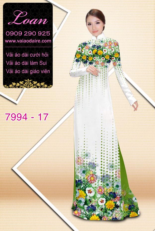 Vải áo dài hoa trên dưới Vải áo dài hoa trên dưới