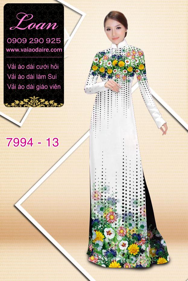 Vải áo dài hoa trên dưới Vải áo dài hoa trên dưới