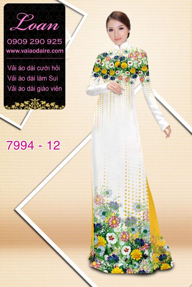 Vải áo dài hoa trên dưới Vải áo dài hoa trên dưới