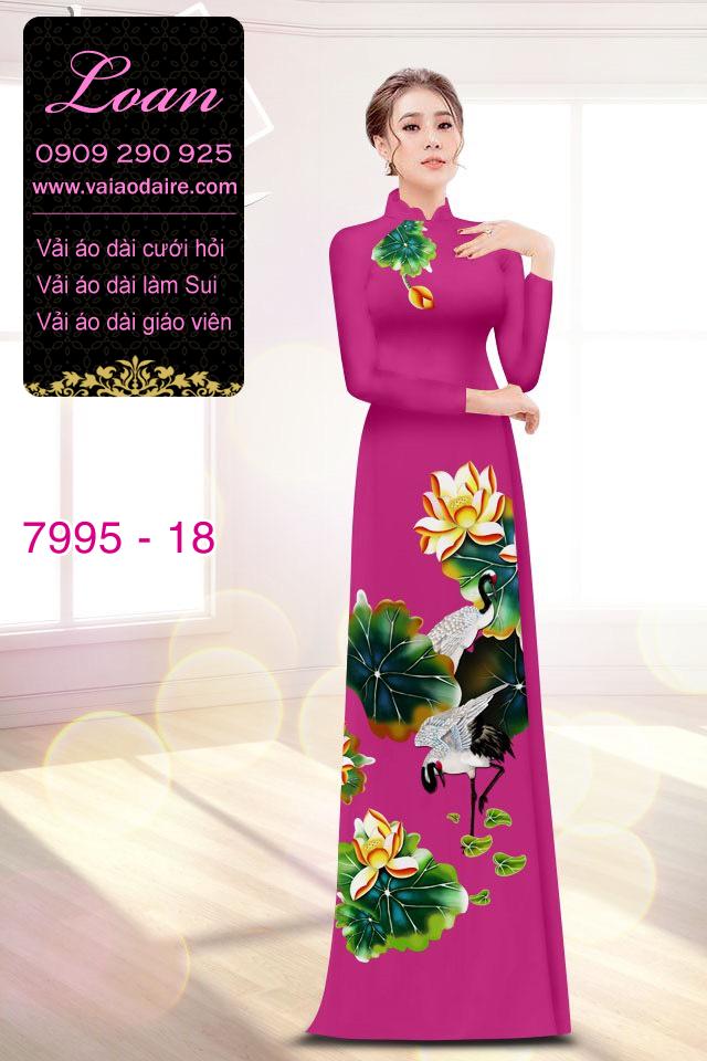 Vải áo dài hoa Sen