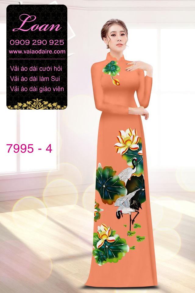 Vải áo dài hoa Sen