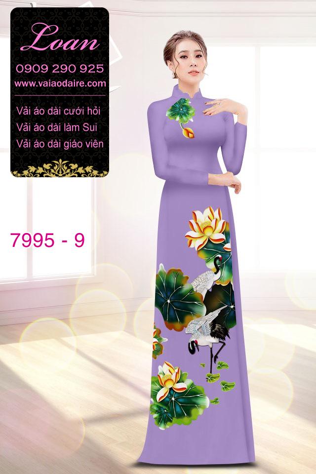 Vải áo dài hoa Sen