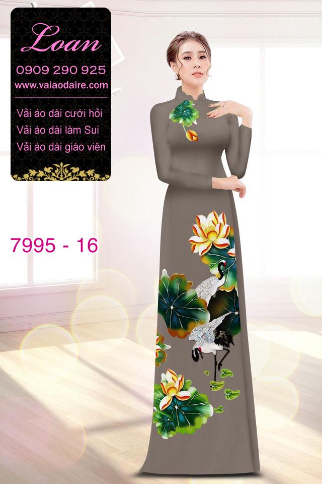 Vải áo dài hoa Sen