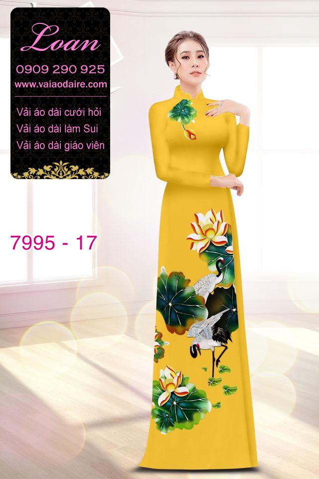 Vải áo dài hoa Sen