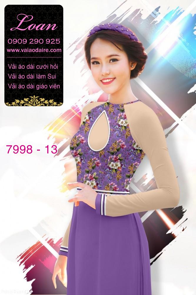 Vải áo dài hoa nhí