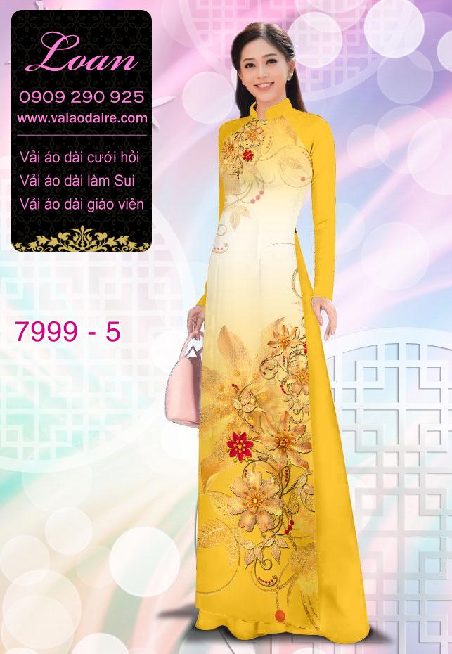 Vải áo dài hoa trên dưới
