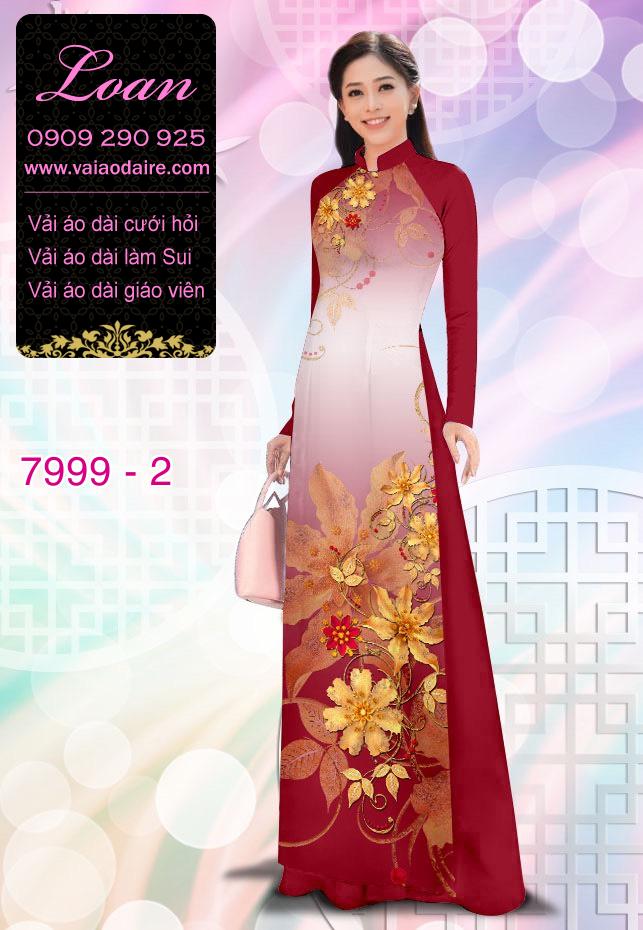 Vải áo dài hoa trên dưới