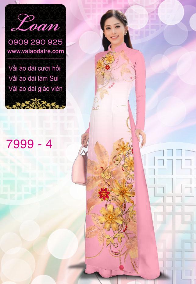 Vải áo dài hoa trên dưới