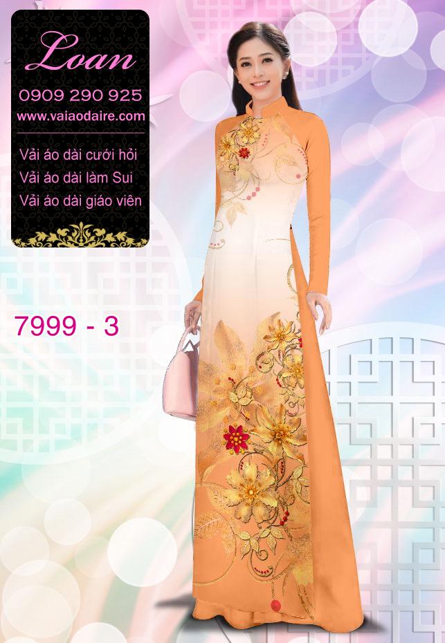 Vải áo dài hoa trên dưới
