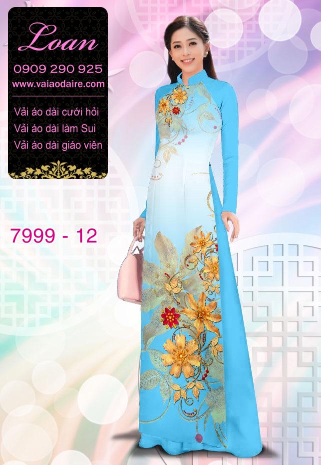 Vải áo dài hoa trên dưới