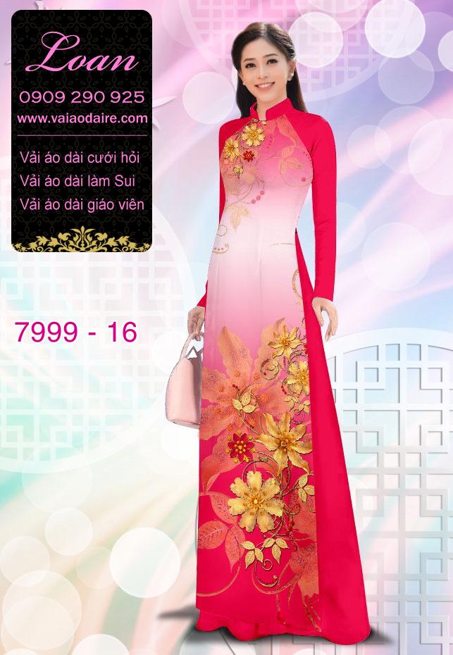 Vải áo dài hoa trên dưới