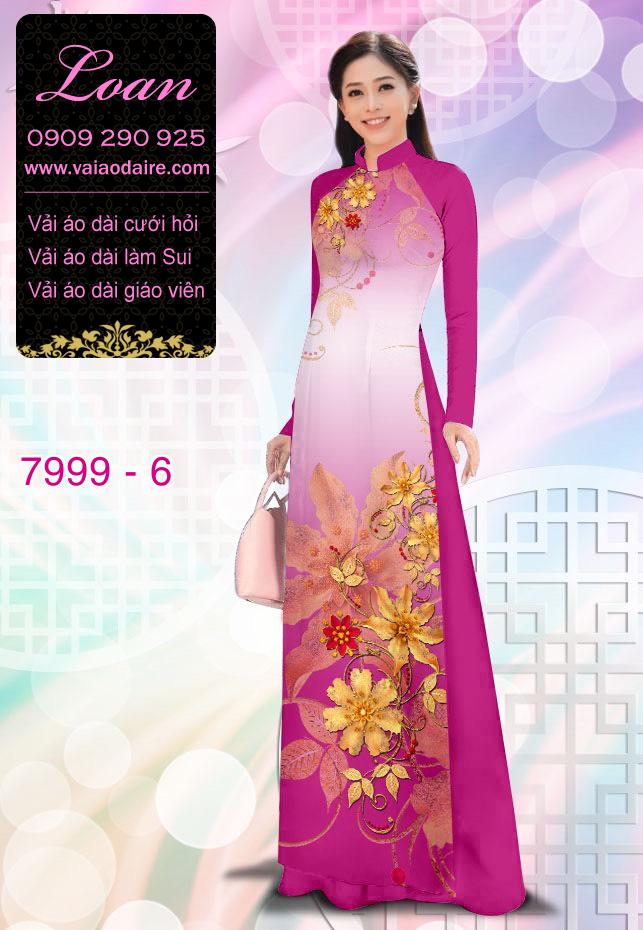 Vải áo dài hoa trên dưới