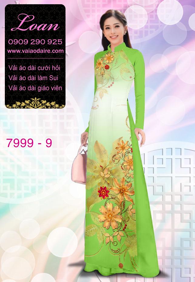 Vải áo dài hoa trên dưới