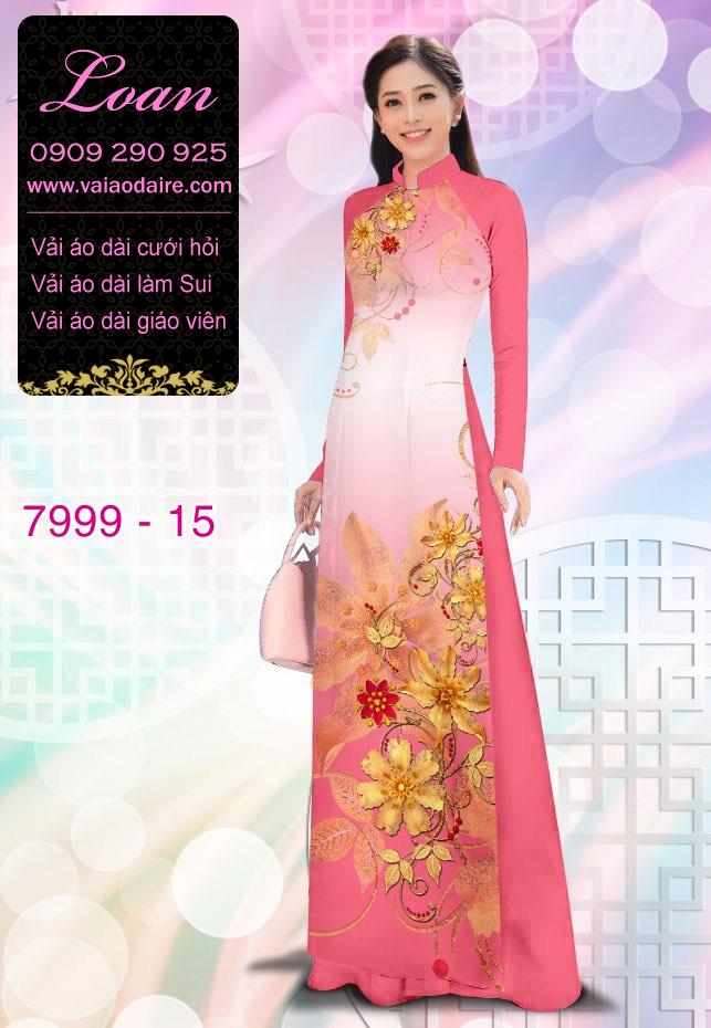 Vải áo dài hoa trên dưới