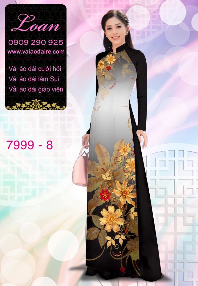 Vải áo dài hoa trên dưới