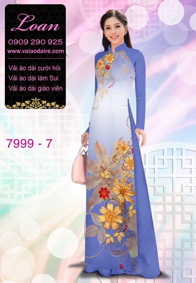 Vải áo dài hoa trên dưới
