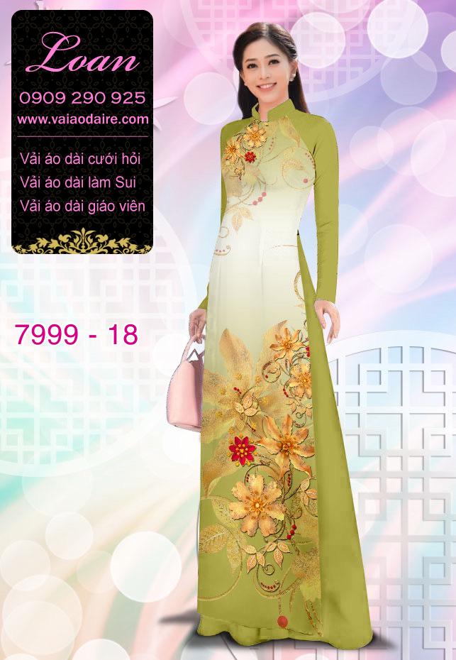 Vải áo dài hoa trên dưới