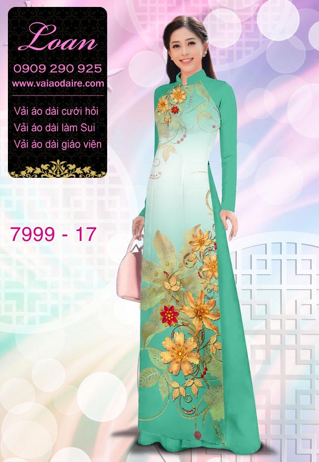 Vải áo dài hoa trên dưới