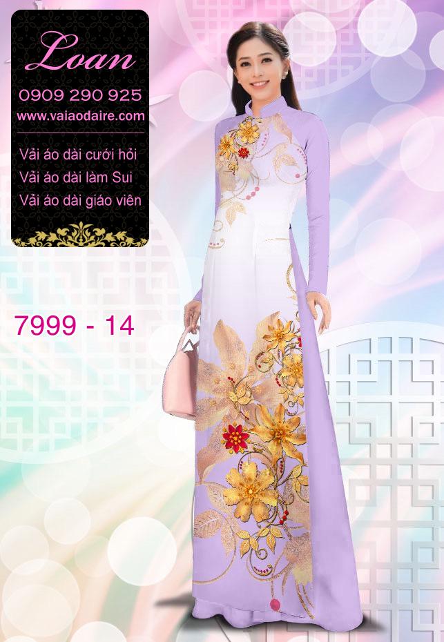 Vải áo dài hoa trên dưới