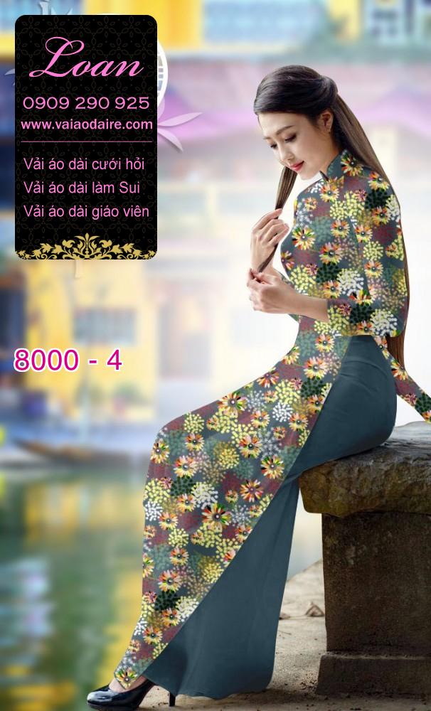 Vải áo dài hoa trên dưới