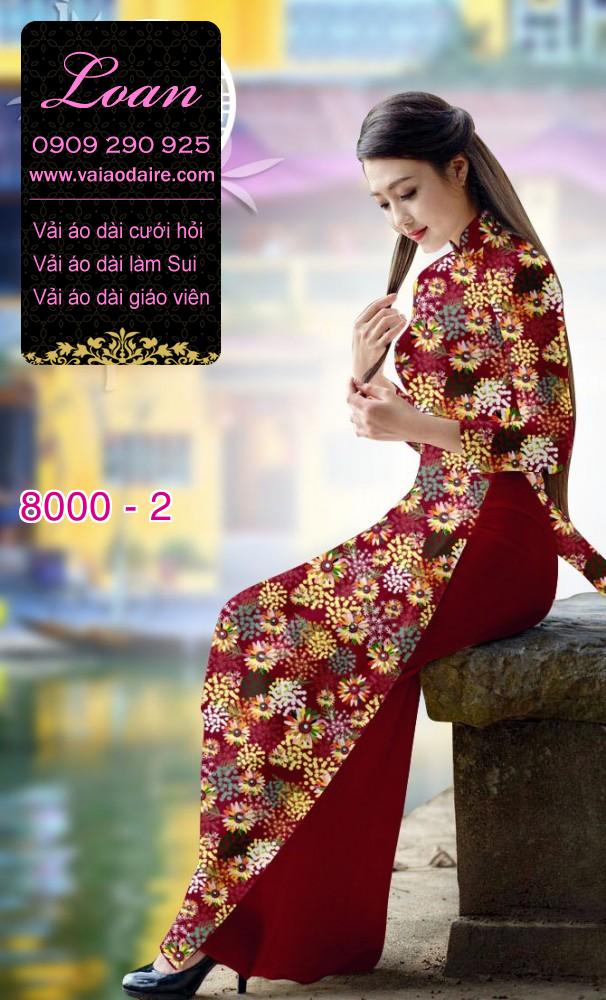 Vải áo dài hoa trên dưới